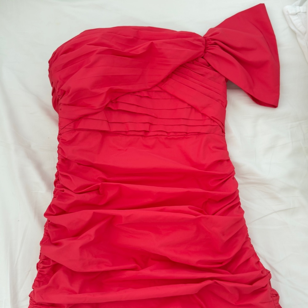 Zara Vibrant Red Strapless Dress